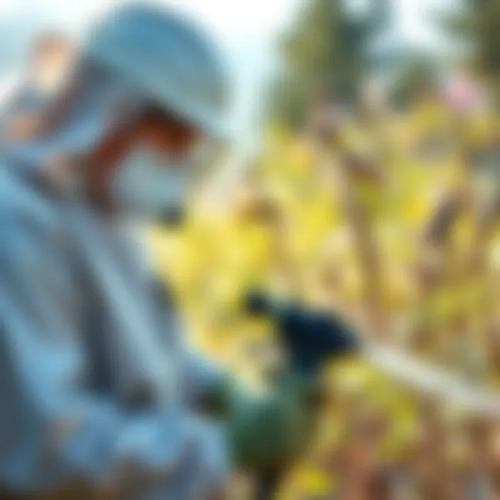A professional exterminator applying eco-friendly pest control methods.
