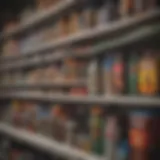 Assortment of pest control products on a store shelf