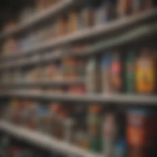 Assortment of pest control products on a store shelf