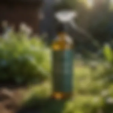 Effective Application: Garlic Oil Spray in Action Garlic oil spray application in a garden