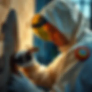 Professional Assessment for Effective Pest Control Professional pest control technician assessing an infestation