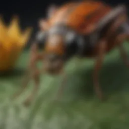 A close-up of a high country pest on a leaf