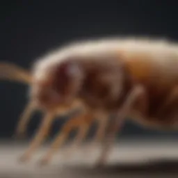 Close-up of a flea on a pet's fur