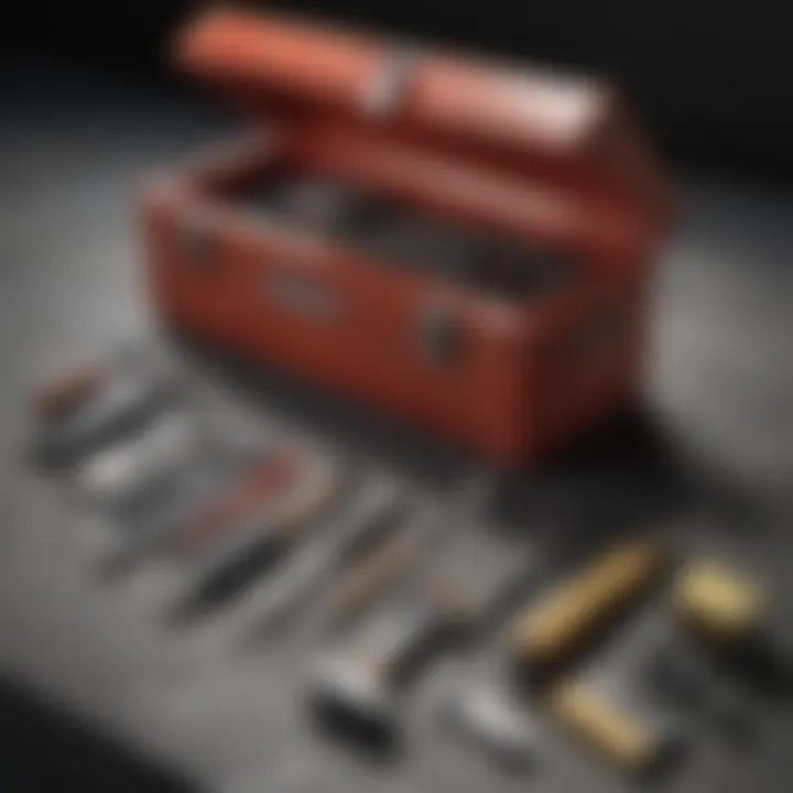 A toolbox with various tools for sealing holes