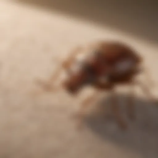 Close-up view of a bed bug on fabric