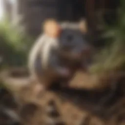 A close-up view of a rat in its natural habitat