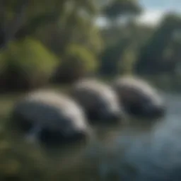 Manatees in their natural habitat in Bradenton waters