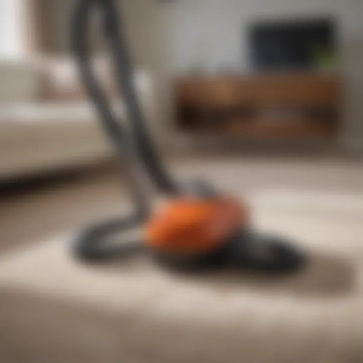 Vacuum cleaner in a living room