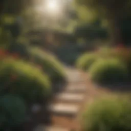 A well-maintained garden with native plants.