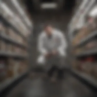 Orkin technician inspecting a commercial space for mice