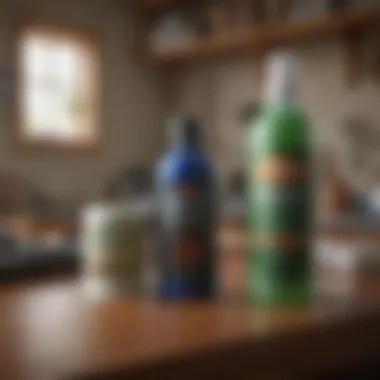 Eco-friendly pest control products displayed on a table