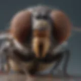 Detailed view of a phorid fly