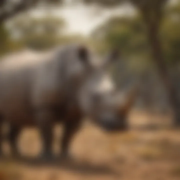 A majestic rhino in its natural habitat, symbolizing the beauty of wildlife.