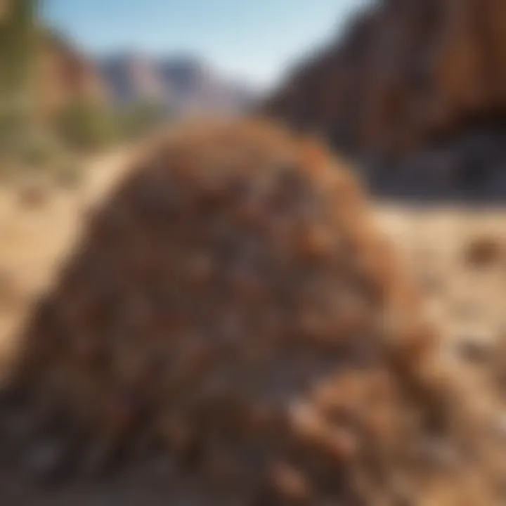 Close-up of a termite nest