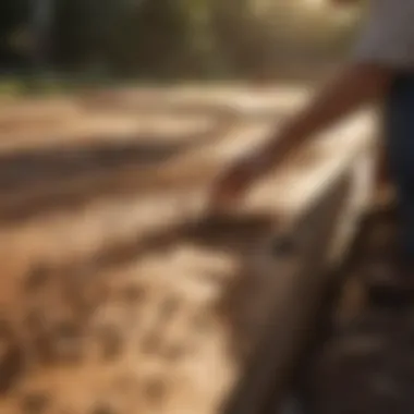 Homeowner inspecting wood for termites