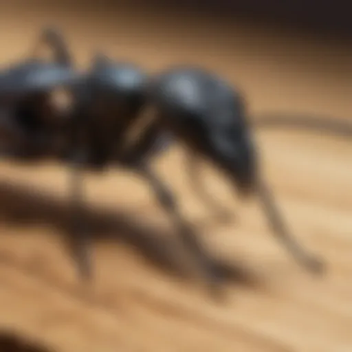 Close-up of a carpenter ant on wood