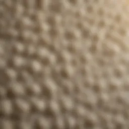A close-up view of spray foam insulation application highlighting the texture