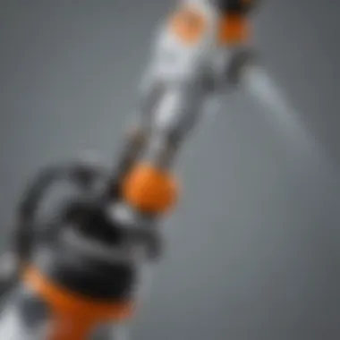 Close-up of the nozzle of the Stihl Bug Sprayer demonstrating its spray mechanism