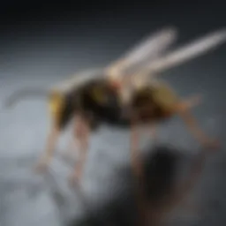 Close-up of a wasp on a surface