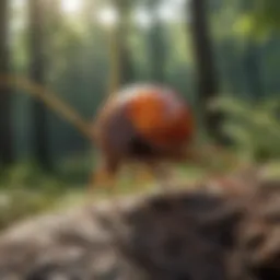 Close-up view of a tick in a natural habitat