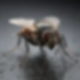 Close-up of a fly resting on a kitchen surface