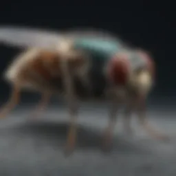 Close-up of various fly species exhibiting distinctive features