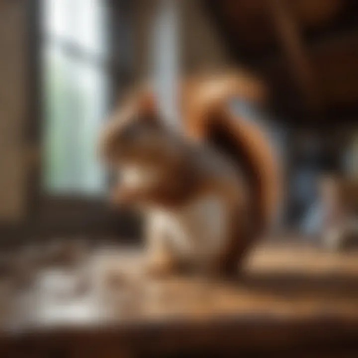 Squirrel in attic showcasing potential entry point