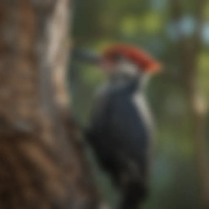 Close-up of a woodpecker's distinctive markings