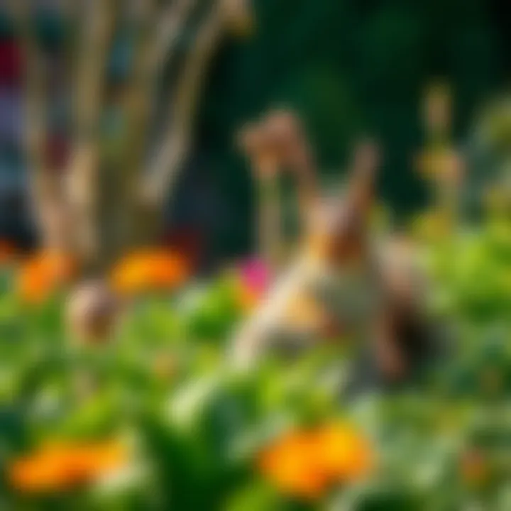 A garden protected from squirrels