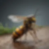 A close-up of a natural wasp spray bottle with eco-friendly ingredients.