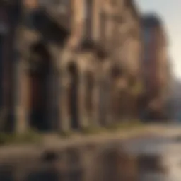 An urban landscape showcasing pest hotspots with potential infestations.