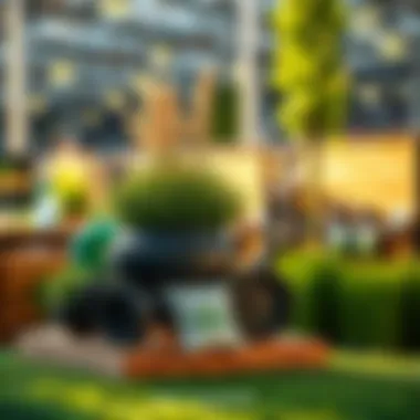 Eco-friendly lawn care products on display