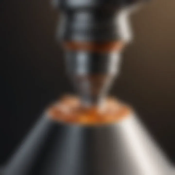 Hollow cone nozzle showcasing droplet distribution