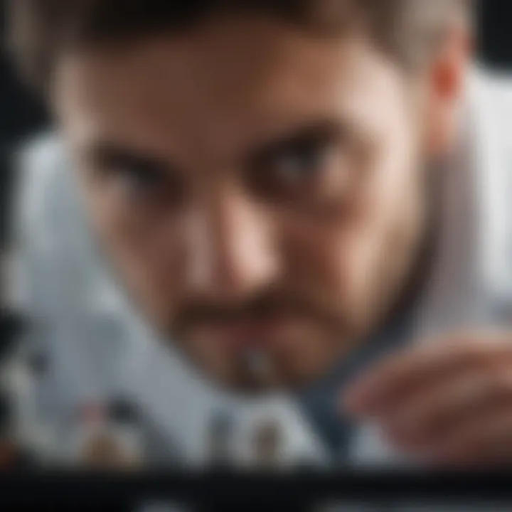 A laboratory technician analyzing tick samples under a microscope