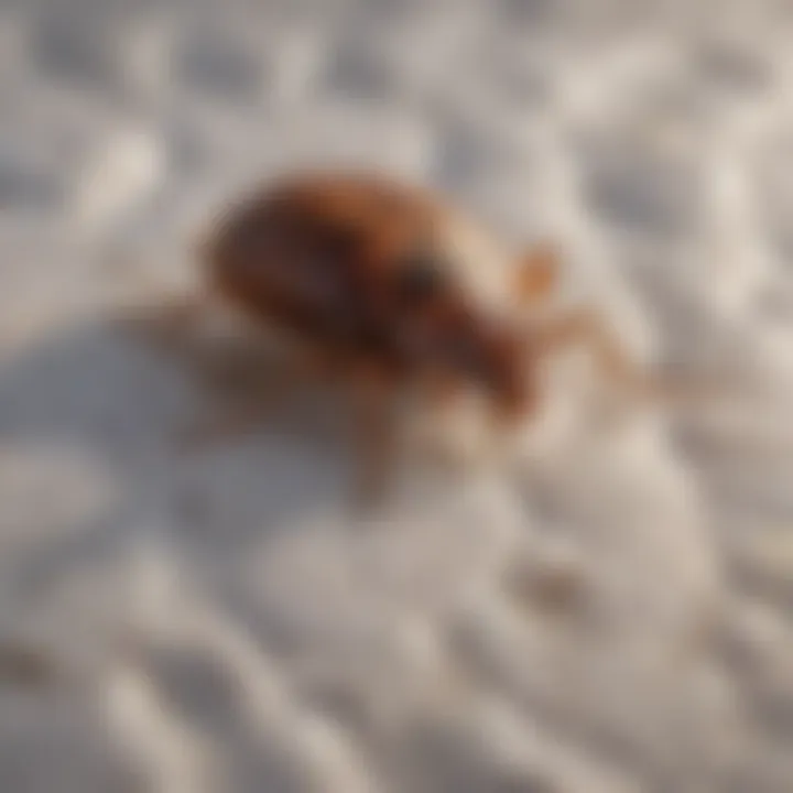 Close-up view of bed bugs on a mattress