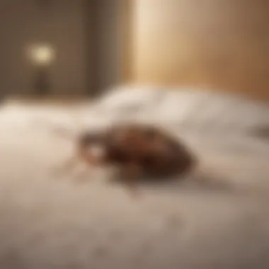 Typical bed bug infestation in a bedroom