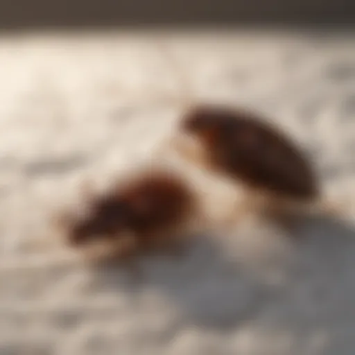 Close-up view of bed bugs on a mattress