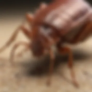 Detailed view of a bed bug and its features