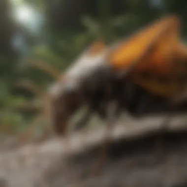 Insect Interactions: The Ecosystem Web Illustration of insect interactions within an ecosystem