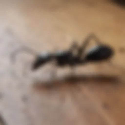 Close-up of carpenter ants on wooden surface