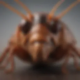 Detailed illustration of cockroach anatomy highlighting allergenic components