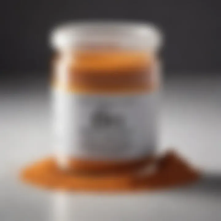 Boric acid powder in a container with measuring spoon