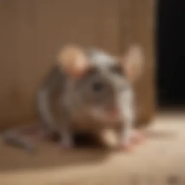 Mouse gnaw marks on a cardboard box