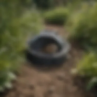 Illustration of proper placement techniques for vole traps in a garden setting