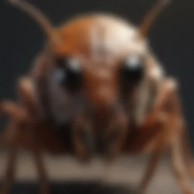 Close-up of common house bug species in NYC