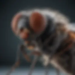Close-up of a house fly on a surface