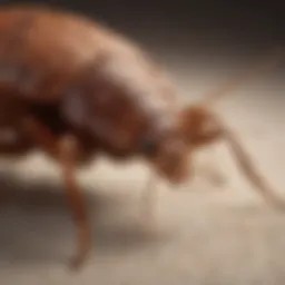 Close-up view of a bed bug on fabric