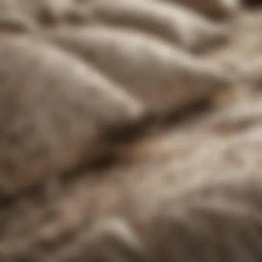 Close-up of bird mites on bedding