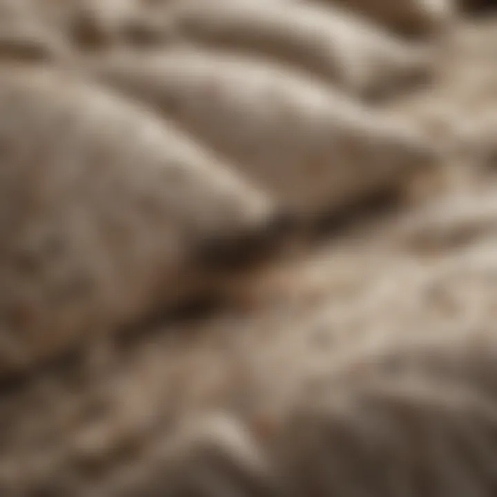 Close-up of bird mites on bedding