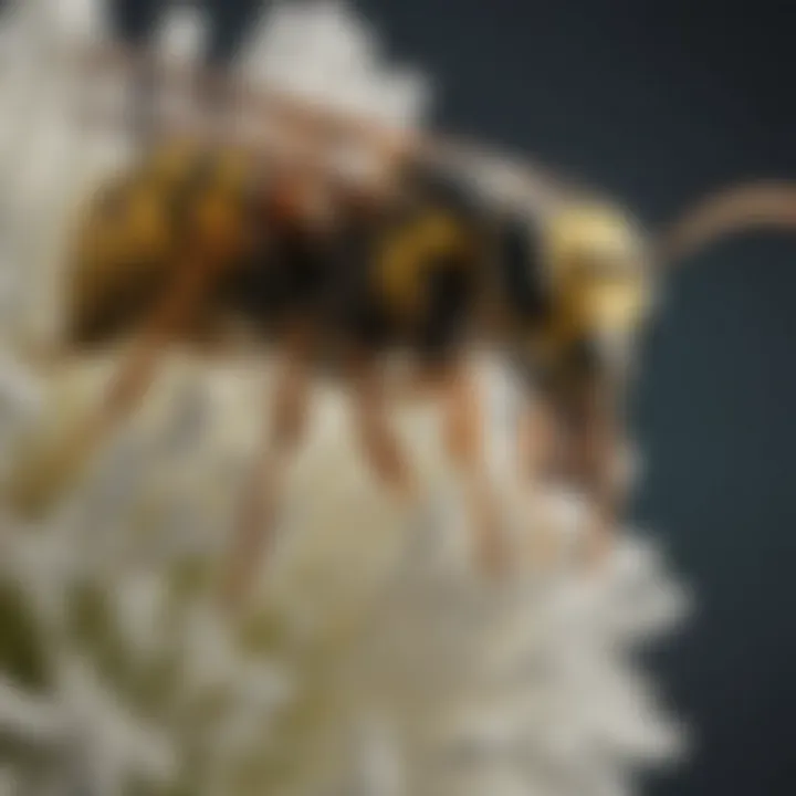 Close-up view of a wasp on a flower